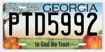GA license plate PTD5992