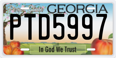 GA license plate PTD5997
