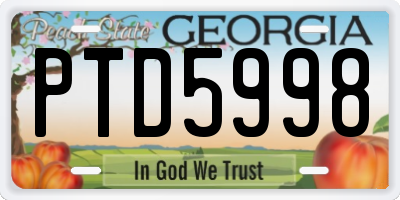 GA license plate PTD5998