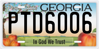 GA license plate PTD6006