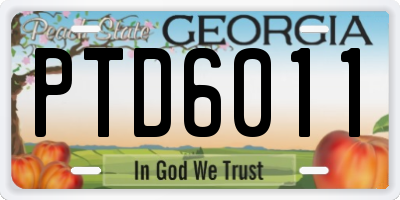 GA license plate PTD6011
