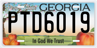 GA license plate PTD6019