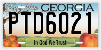 GA license plate PTD6021