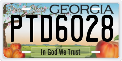 GA license plate PTD6028