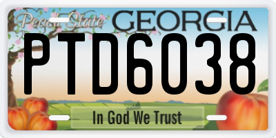 GA license plate PTD6038