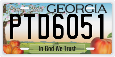 GA license plate PTD6051