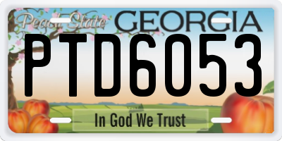GA license plate PTD6053