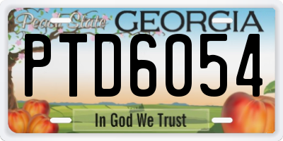 GA license plate PTD6054