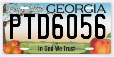 GA license plate PTD6056
