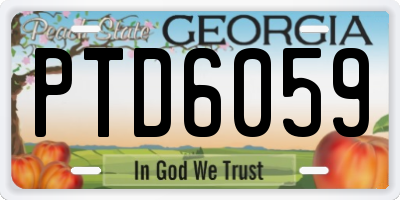 GA license plate PTD6059