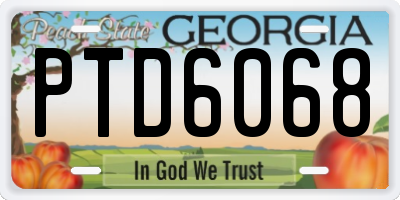 GA license plate PTD6068