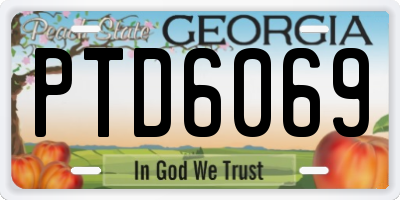 GA license plate PTD6069