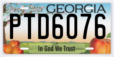 GA license plate PTD6076