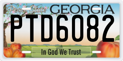 GA license plate PTD6082