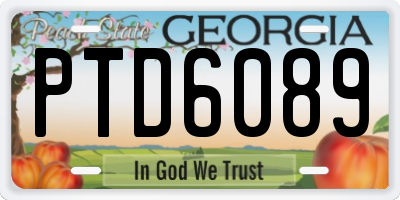 GA license plate PTD6089