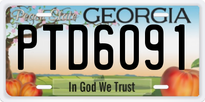 GA license plate PTD6091
