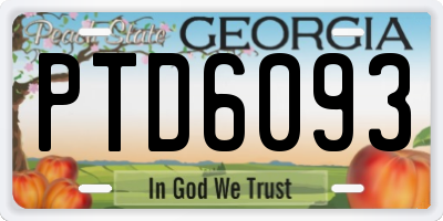 GA license plate PTD6093