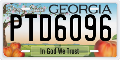 GA license plate PTD6096