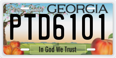 GA license plate PTD6101