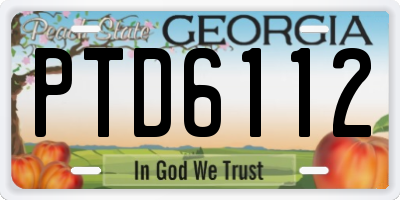 GA license plate PTD6112