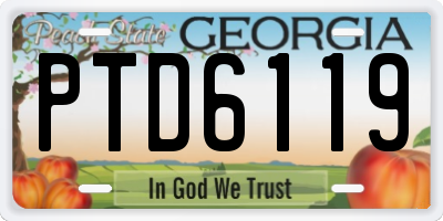 GA license plate PTD6119