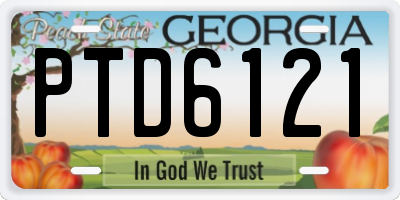 GA license plate PTD6121