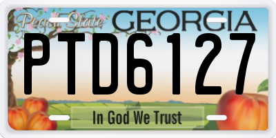 GA license plate PTD6127