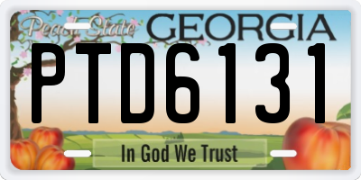 GA license plate PTD6131