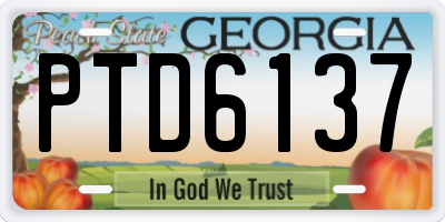GA license plate PTD6137