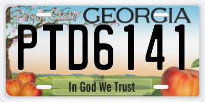 GA license plate PTD6141