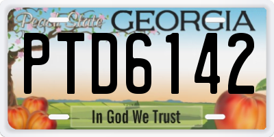 GA license plate PTD6142