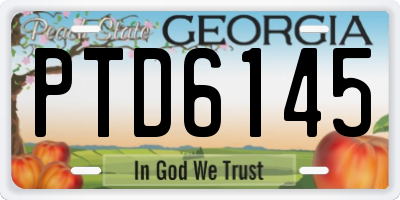 GA license plate PTD6145
