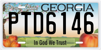 GA license plate PTD6146