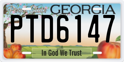 GA license plate PTD6147
