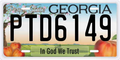 GA license plate PTD6149