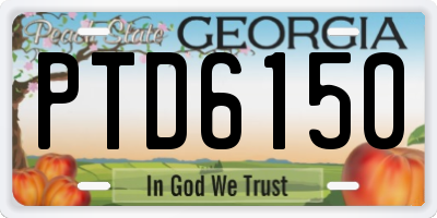 GA license plate PTD6150