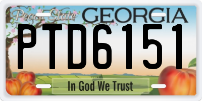 GA license plate PTD6151