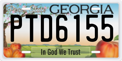 GA license plate PTD6155
