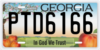 GA license plate PTD6166