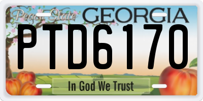GA license plate PTD6170