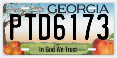 GA license plate PTD6173