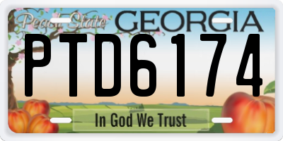 GA license plate PTD6174