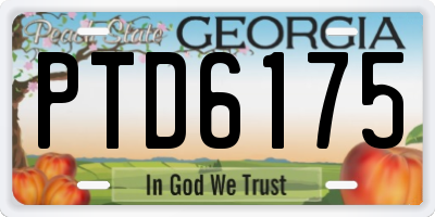 GA license plate PTD6175