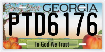 GA license plate PTD6176