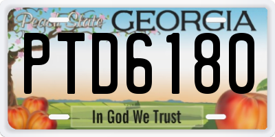 GA license plate PTD6180