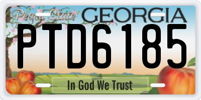 GA license plate PTD6185
