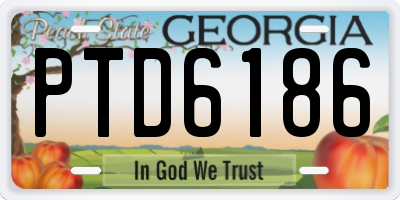 GA license plate PTD6186