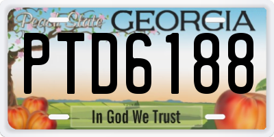 GA license plate PTD6188