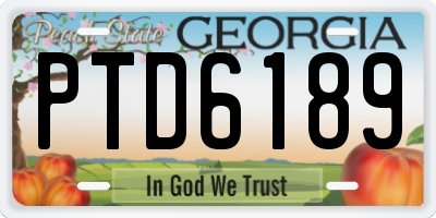 GA license plate PTD6189