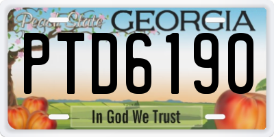 GA license plate PTD6190